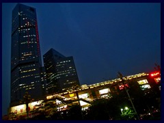 China International Center, a 69-storey skyscraper, and South China Plaza, a large shopping mall, opposite Martyr's Park in Yuexiu.